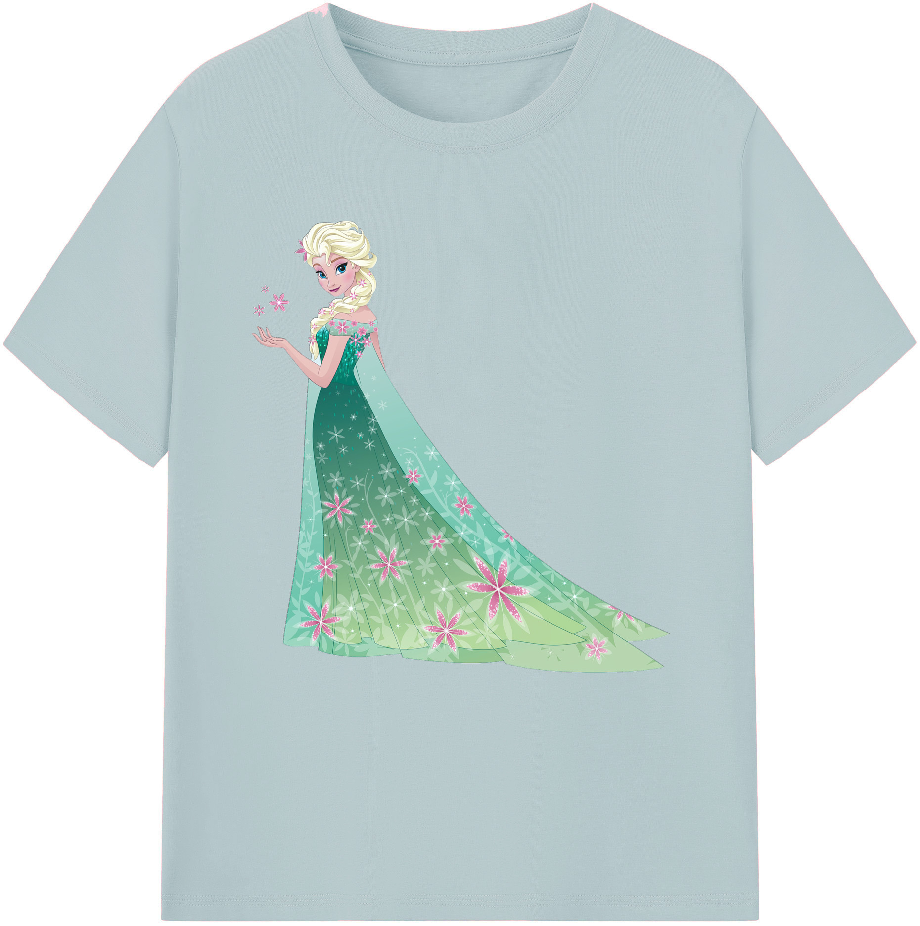（画像用） アナと雪の女王 アンナ エルサ Frozen Anna Elsa 綿100％半袖Tシャツ（フロントプリント）